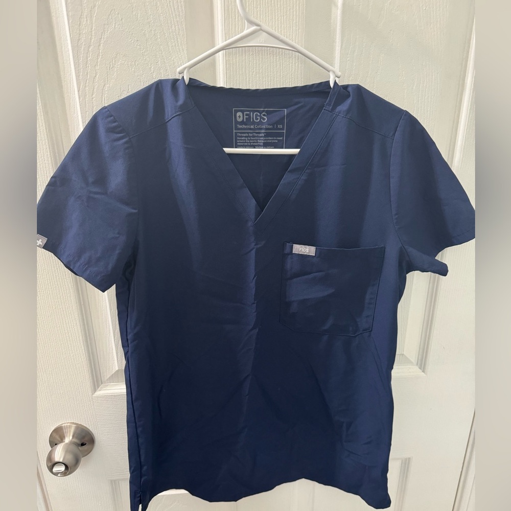FIGS Navy Blue Scrub Top - Size XS